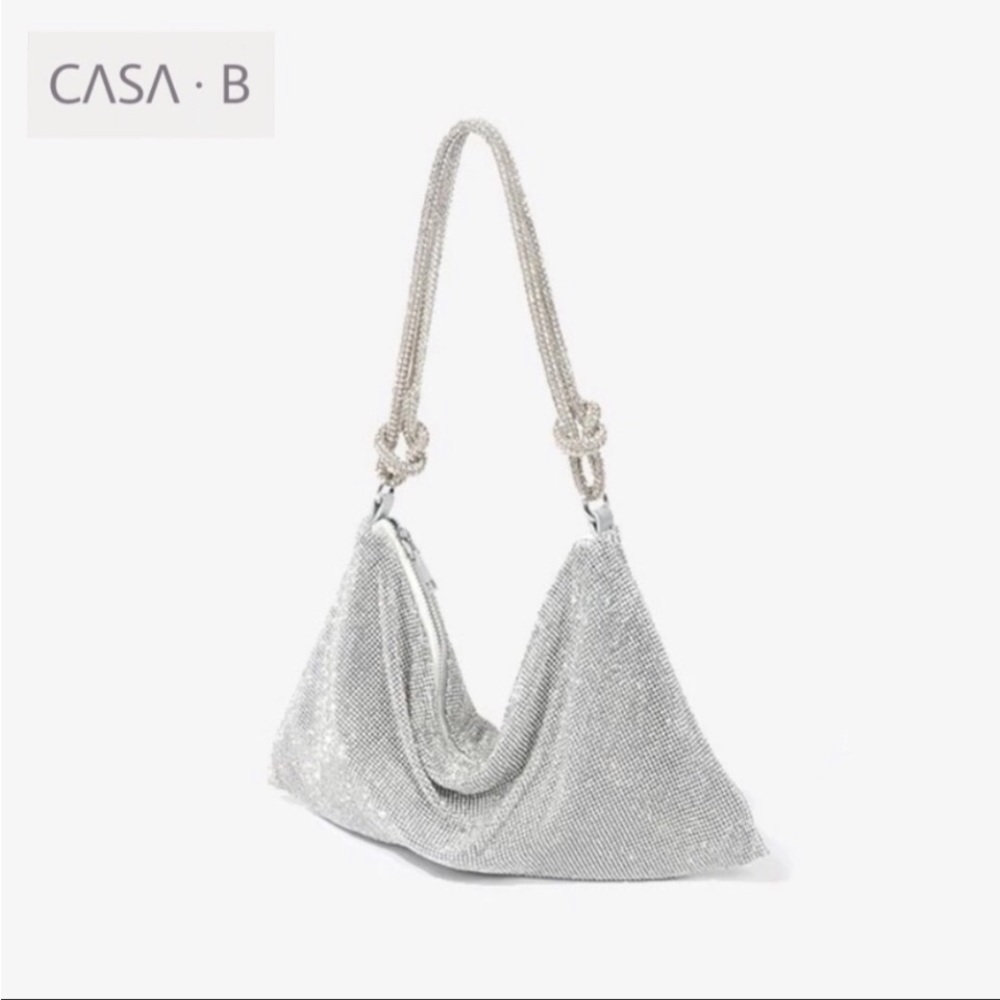 5⭐️CASA B| MINI Rhinestone Mesh Knotted Shoulder Bag - Picture 4 of 10